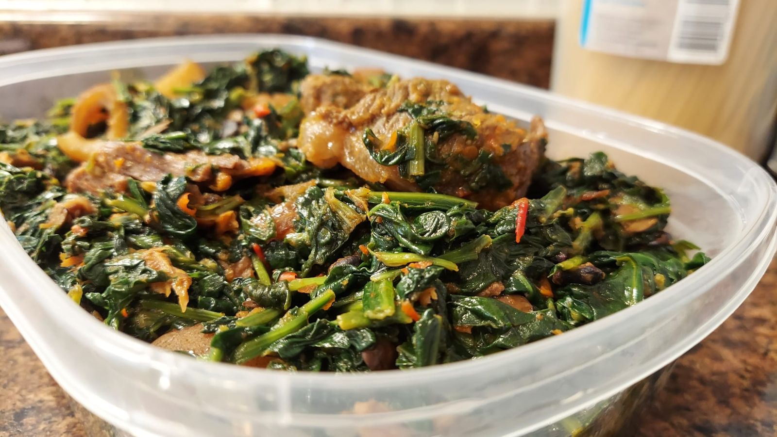 Efo riro, Nigerian spinach stew with assorted meat, by Metheq Cuisine