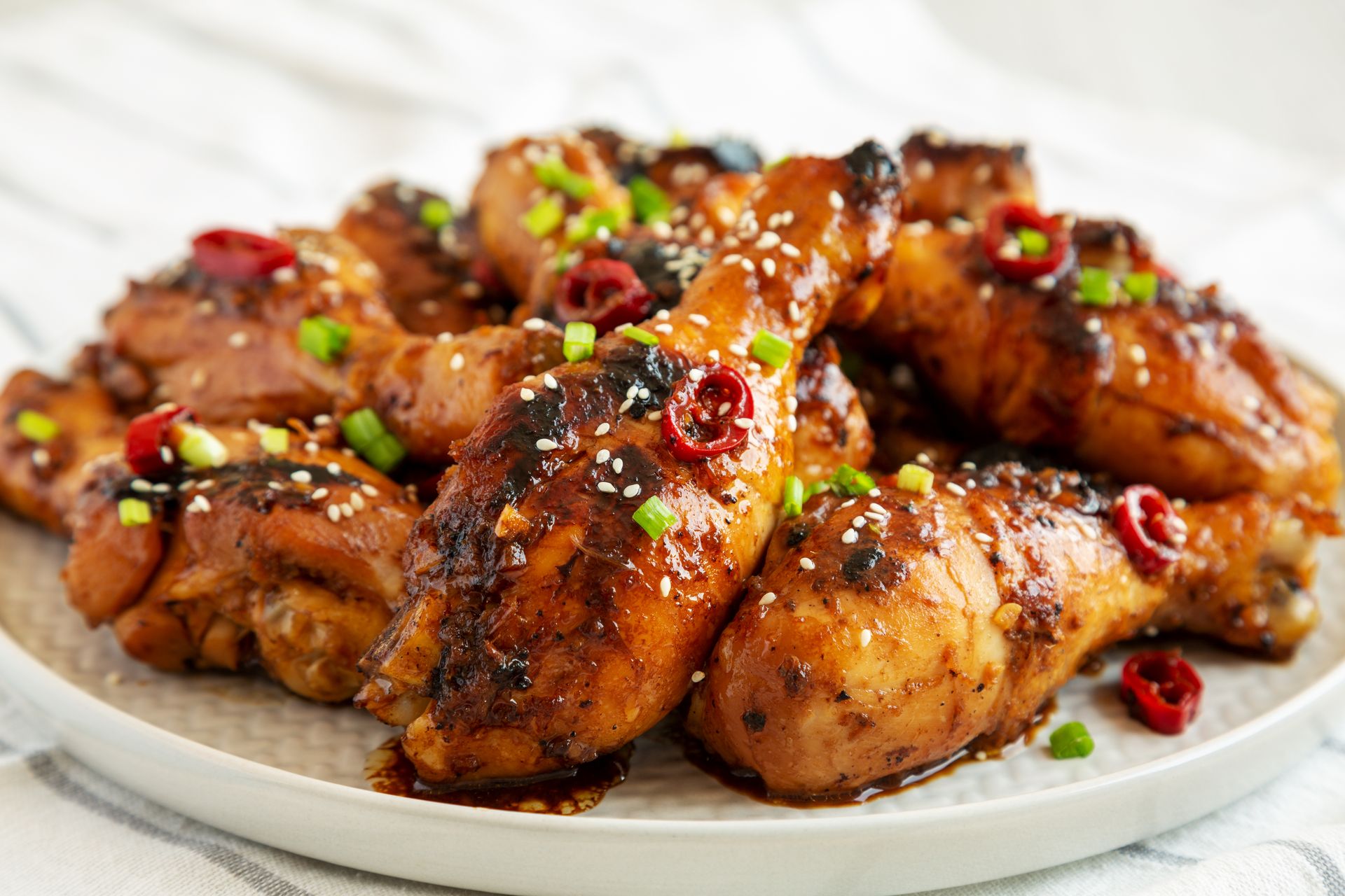 Sticky glazed chicken drumsticks for weekly meal prep